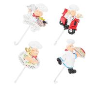 GALPADA Crochets Décoratifs Adhésifs Style Simple et Généreux en Résine Blanche Cuisine Résistance Haute Température et Vieillissement, Lot de 4 Pièces pour Rangement Mural