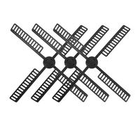 GALPADA de Moulin à Vent pour Remplacement D'éolienne 3 Ensembles de Pales en Plastique Noir Structure Solide et Rotative, Décor de Jardin Extérieur et Patio