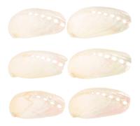 GALPADA Décor en Coquille D'ormeau Perlé Beige 6pcs, Artisanat Unique en Coquillage Naturel, Style Plage Nautique, pour Décoration Maison et Mariage