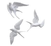 GALPADA Décorations Murales 3d D'hirondelles en Résine Résistante Lot de 3 Pièces pour Salon et Chambre Ornements Muraux Nordiques D'oiseaux Suspendus et Légers