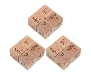 GALPADA Dés Musicaux à Cinq Lignes 12 Pièces en Bois pour Débutants | Apprentissage la Lecture de Notes, Identification des Notes, pour Élèves en Classe, Lot de 12 Pièces