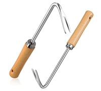 GALPADA Désherbeur Acier Inoxydable avec Crochet Et Poignée Ergonomique Outil Extracteur De Désherbage Manuel pour Jardin Et Cours