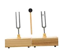 GALPADA Diapason Métallique avec Base Bois et Marteau pour Expériences Acoustiques Instruments de Physique et Éducation