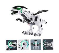 GALPADA Dinosaure Électrique Décoratif de Bureau Grand Format Fonction Spray Mécanique Blanc Ambiance Sonore Réaliste Présentoir à Dinosaures pour Décoration Intérieure