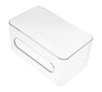 GALPADA Distributeur de masque mural en plastique avec couvercle - Contenant de masque transparent pour bureau et salle de bain - Support de rangement protégé contre débris