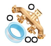 GALPADA Distributeur Voies Laiton avec Robinet à Tournant Sphérique Raccord Rapide pour Tuyau Arrosage Contrôle du Débit Résistant Haute Pression pour Jardinage Irrigation Nettoyage Auto