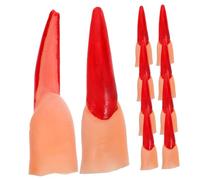 GALPADA Doigts Coupés Ensanglantés Factices Halloween 40 Pièces Faux Ongles Rouges Réalistes en Plastique Réutilisables Accessoires Effrayants pour Déguisement et Cosplay Jeu Éducatif