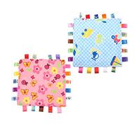 GALPADA Doudou Couverture Pratique Bébé 2 Pièces Petit Modèle Motif Fleurs Et Avions Peluche Douce Multifonction Pour Stimulation Motrice Garçon Et Filles -né