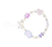 GALPADA Dragonne de Téléphone Portable Rose Breloque Cœur et Petit Ours en Perles, Chaîne Décorative pour Coque, Accessoire Kawaii Compatible Smartphone, Lanière Anti-perte pour Usage