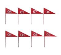 GALPADA Drapeaux de Marquage Rouges Triangulaires Installation Rapide Lot de 8 en Fer pour Pelouse et Irrigation pour Signalisation des Espaces Verts Publics