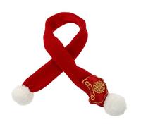 GALPADA Écharpe en Coton Rouge pour Chien Et Chat - Déguisement d'hiver avec Motif an Chinois - Accessoire Idéal pour Noël Et Taille Mini pour Chiots Et