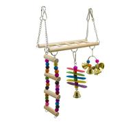 GALPADA Échelle de Jeu en Bois pour Perroquets et Perruches, Suspendu pour Cage Pont d'escalade, Aire de Repos Jeu pour Oiseaux
