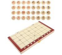 GALPADA Échiquier Chinois Design Compact en Bois Pliable avec Rangement Intégré et Prévient la Perte des Pièces Jeu D'échecs Portable pour Voyage