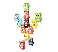 GALPADA Éducatif Bois Empilable Forme de Hibou avec Chiffres Colorés Jeu de Blocs Cognitifs pour Garçon Fille Développement Motricité et Compétences Sociales Cadeau pour Garçons et Filles