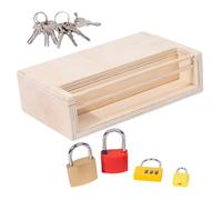 GALPADA Éducatif Bois pour Tout Petits Boîte de Serrure Montessori Apprentissage des Clés et Verrous Développement Motricité Fine et Coordination Main Œil Cadeau Pédagogique pour Garçon