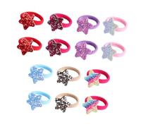 GALPADA Élastiques pour Cheveux Paillettes Dégradé Multicolore 14 Pièces Petits Élastiques Doux pour Bébés et Garçon et Filles Coiffure Quotidienne