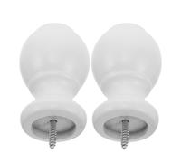 GALPADA Embouts de Tringle à Rideaux en Bois Blanc 2 Unités Diamètre 29Mm Forme Lisse pour Garniture de Tringles Romaines Salons et Bureaux