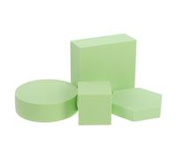 GALPADA Ensemble 4 Pièces Accessoires de Photographie de Produits en Mousse Polymère, Décors Géométriques Verts 5x5x5 Cm Cube, 10x10x4 Cm Parallélépipède, 10x3 Cm Cylindre, 9x2 Cm