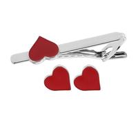 GALPADA Ensemble Boutons de Manchette Cœur et Pince à Cravate en Alliage Brillant 1 Set pour Chemise Habillée Mariage Saint-Valentin Accessoires Élégants pour Cérémonie et Tenue