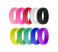 GALPADA Ensemble de 10 Bagues en Silicone 8mm Colorées Arc-en-ciel, Alliance Alternative Pratique pour Hommes et Femmes, pour Activités Manuelles et Sportives Couleur Couleur Aléatoire