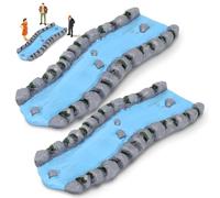 GALPADA Ensemble de 2 Éléments Décoratifs pour Maison de Poupée Fontaine Miniature, Accessoire de Jardin Miniature en Résine pour Créer Un Ruisseau Ou Une Mini-rivière, Idéale pour La Détente