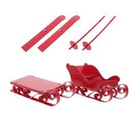 GALPADA Ensemble de 4 Décorations de Traîneaux Miniatures Rouges en Plastique pour Sapin de Noël Accessoires Festifs Légers et Compacts pour Décoration de Fête et Table de Réception