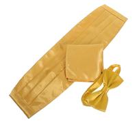 GALPADA Ensemble de Ceinture de Smoking Homme en Polyester Or, Nœud et | Finition Lisse et Douce, Style Minimaliste Élégant, Mariage et Anniversaires
