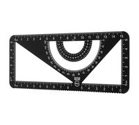 GALPADA Ensemble de Rapporteurs en Alliage d'Aluminium Règle Triangulaire et Équerre, Outil Portable pour Mesures Précises, Adapté aux Architectes et Enseignants