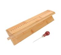 GALPADA Ensemble D'outils de Perforation pour Reliure en Bois avec Poinçon Manuel et Support Stable, pour Travaux Manuels et Organisation de Documents