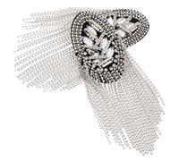 GALPADA Épaulette à Franges en Alliage de Zinc Léger et Facile à Porter pour Costume, Paire D'ornements D'épaule Argentés Style Fashion Deux Attaches de Sécurité