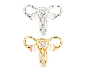 GALPADA Épingle Créative en Alliage Argenté en Forme D'utérus pour Femme, Facile à Assortir, pour Occasions Décontractées ou Officielles
