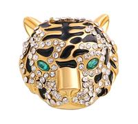 GALPADA Épingle Tête de Tigre en Alliage Doré avec Cristaux, Accessoire Chic et Polyvalent pour Manteaux et Chapeaux, Occasions de Fête et Vie Quotidienne