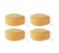 GALPADA Éponge de Bain Orange 4 Pièces Exfoliante en Éponge Naturelle Fonction Exfoliation Bain pour Bébé et Garçon et Filles