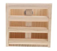GALPADA Étagère en Bois Khaki pour Lapin et Cochon d'Inde, Distributeur de Nourriture Pratique et Facile à Remplir pour Cage Intérieure
