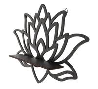 GALPADA Étagère Murale en Bois Foncé à Suspendre, Design Unique et Élégant de Fleur de Lotus Creuse, Rangement Mural Décoratif pour Salon ou Chambre