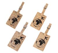 GALPADA Étiquette de Bagage en Cuir Synthétique Motif Liège Porte-Étiquette Nominatif pour Valise et Paquet à Dos Format Compact Protection des Données Personnelles Accessoire Voyage