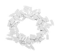 GALPADA Étiquettes à Estampiller Vierges en Acier Inoxydable Rectangulaires 50 Pièces pour Création de Bijoux DIY Femmes Couleur Blanc K Loisirs Créatifs Bijoux Acier Inoxydable