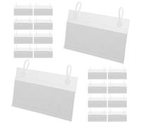 GALPADA Étiquettes pour Paniers de Rangement 60 Pcs Transparentes Pince en Plastique Réutilisable et 20 Papiers Blancs, Porte-Étiquettes Polyvalent pour Étagères Métalliques et Affichage