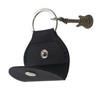 GALPADA Étui à Médiators Noir en Cuir PU Résistant Pendentif Acoustique Cuivre Ancien, Porte-Picks Pratique et Compact pour Rangement et Transport, Accessoire pour Guitaristes et Musiciens