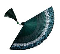 GALPADA Éventail Pliant Chinois Ventilateur à Main Portable Pliable et Pratique en Plastique Vert Décoration Mariage Élégante pour Concert et Fête D'anniversaire