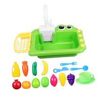 GALPADA Évier de Jeu Fonctionnel avec Eau Courante pour Tout Petits Évier Compact Portable avec Bassin et Panier Égouttoir Cuisine Garçon Fille pour Jeu Imitation