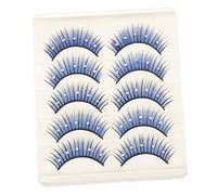 GALPADA Faux Cils Colorés Avec Strass, 5 Paires, Longs Et Volumineux, Pour Cosplay Et Scène De Danse Latine, Extensions Décoratives Pour Maquillage Professionnel Et Usage Personnel