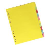 GALPADA Fiches de Couleur Plastiques A4 11 Trous pour Classeurs, 12 Pièces, Séparateurs pour Organiser Documents et Écrire Vos Propres Catégories, pour Planners et Livres