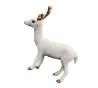 GALPADA Figurine de Cerf Miniature Blanche N°3 Animaux de Simulation en Plastique Décoration de Bureau Créative Ornement Animalier pour Noël et Décoration Intérieure