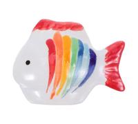 GALPADA Figurine de Poisson Flottant en Porcelaine, Statues de Poisson Flottant à Rayures en céramique Artificielle pour scènes sous-Marines réalistes, décorations d'étangs d'eau