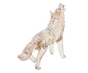GALPADA Figurine en Cristal de Loup, Base Solide, Décor Bureau Salon | Brillance Claire, Reflets Lumineux, Conserve Son Éclat, pour Collectionneurs et Amateurs de Loup