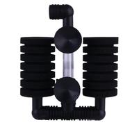 GALPADA Filtre à Eau Éponge Suspendu pour Aquarium, Double Entrée Rotative | Cotton Très Dense, Plastique et Éponge, Coude D’entrée à Angle Droit Inclus, pour Réservoir de Poisson Noir