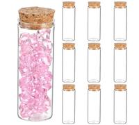 GALPADA Fioles en Verre Borosilicaté avec Bouchon en Liège Lot de 10 Réutilisables et Faciles à Nettoyer, Stockage Œuvres Miniatures