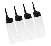 GALPADA Flacon Applicateur de Teinture Capillaire Transparent 4 Pièces Petit Format Embout Incliné Flacon Doseur Professionnel pour Salon de Coiffure Usage Mixte Shampoing et Coloration