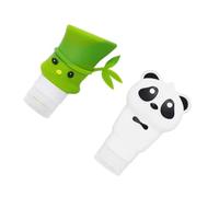 GALPADA Flacon Distributeur de Lotion 2 Pièces 60ml 90ml Silicone et Polypropylène Multifonctionnel pour Voyage et Usage Domestique Design Panda et Bambou Couleur Aléatoire